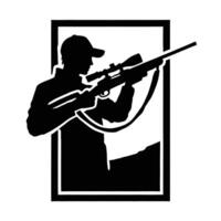 A silhouette of a man with a rifle vector