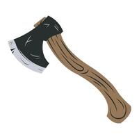 of an ax with a wooden handle vector
