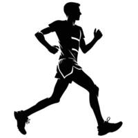 A silhouette of a man running in the distance vector