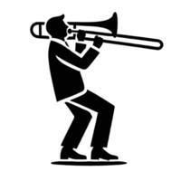 A man playing the trombone on a white background vector