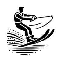 Water skiing man on a snowboard vector