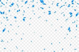 Blue confetti celebration party background design, Falling shiny blue confetti isolated on transparent background. Can be used for celebration, Christmas, New Year, Carnival festivity, confetti, vector