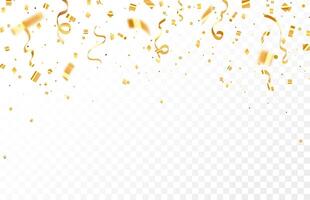 Abstract gold confetti party celebration banner background template, Great for a birthday party or an event celebration invitation or decor. confetti, vector