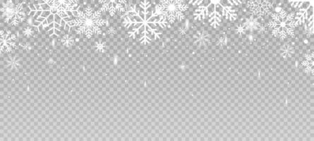 Christmas winter falling snowflakes on background. Stock illustration falling snow. Realistic snow overlay background. vector