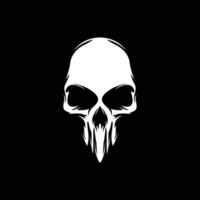 The skull is black and white on a simple black background design vector