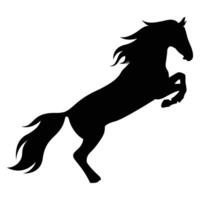 a black horse jumping on a white background vector
