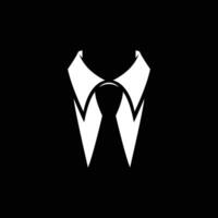 mysterious man wearing a tie and black and white suit vector