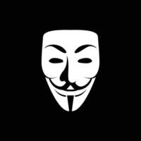 black and white anonymous mask on black background vector