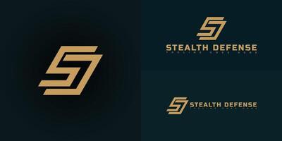 Modern initial letter SD or DS logo in gold color isolated on multiple background colors. The logo is suitable for civilians' self-defense training logo design inspiration templates. vector