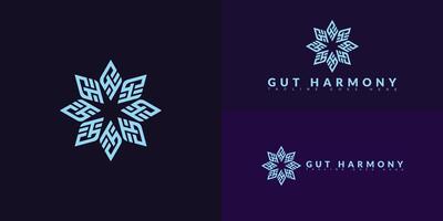 Modern initial spiral letter GH or HG logo in blue color isolated on multiple background colors. The logo is suitable for health diet solution logo design inspiration templates. vector