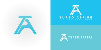 Modern initial letter TA or AT logo in blue color isolated on multiple background colors. The logo is suitable for e-commerce software service company logo design inspiration templates. vector