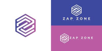 Modern initial hexagon letter Z or ZZ logo in pink-purple color isolated on multiple background colors. The logo is suitable for entertainment website logo design inspiration templates. vector