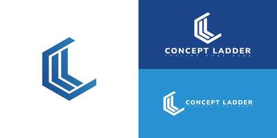 Modern initial hexagon letter CL or LC logo in blue color isolated on multiple background colors. The logo is suitable for education website app logo design inspiration templates. vector