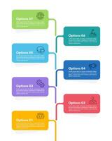 Vertical infographic tree or branch design. 7 Process to Success. Business presentation, Workflow, Brochure, Banner, Marketing and Strategy. vector