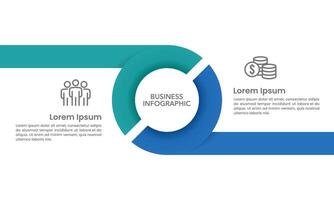 2 process infographic circle template. Diagram, Annual report, Marketing, Business presentation and Strategy. vector