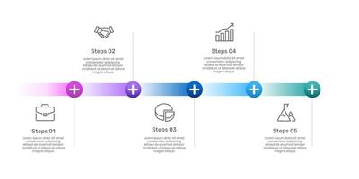 5 Steps or Options. Success path. Infographic point Timeline. Business Presentation, Strategy, Marketing and Information. vector