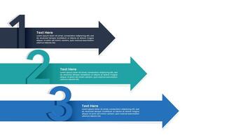 3 process infographic arrows with number design template. Business presentation, Banner, Plan, Strategy and Marketing. vector