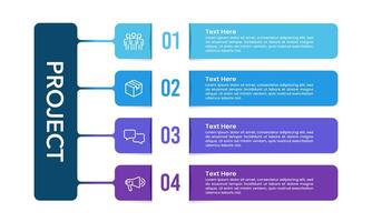 Infographic 4 options to success. Business presentation, Project, Plan, Strategy and Marketing. vector