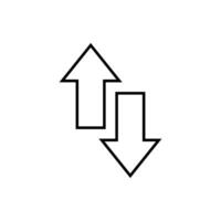 Up down arrow icon in line style. Upward downward arrows sign symbol vector