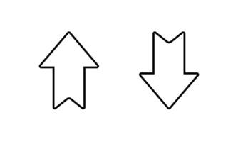 Up and down arrow line icon in simple style vector