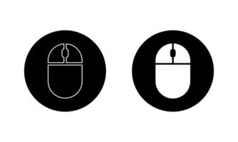 Mouse computer icon on black circle. Pointer sign symbol vector