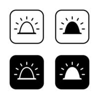 Siren light icon on black square. Emergency lamp concept vector