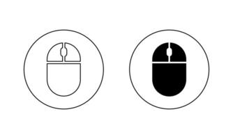 Computer mouse icon on circle line vector