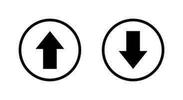 Up and down arrow icon on circle line. Upward and downward sign symbol vector