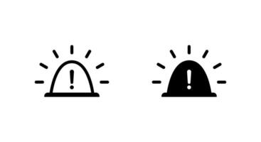 Siren light icon with exclamation mark sign. Emergency lamp symbol vector