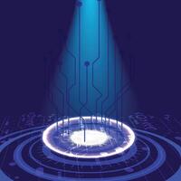 Abstract fantastic background with circle digital network ring. Technology background vector