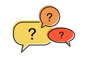 Question chat bubble symbol with outline vector