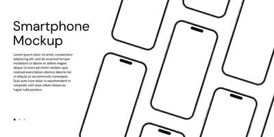 Realistic smartphone mockup. 3d smart phone front view on white background for presentation vector