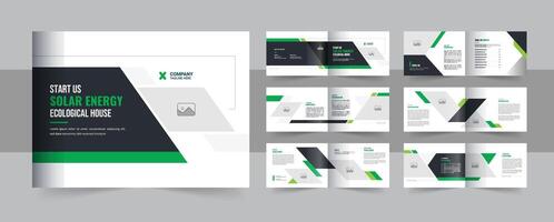 Unique solar energy brochure design template layout vector