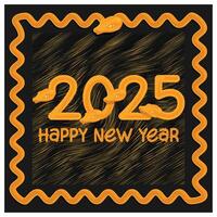 New year 2025, the year of the snake. Snake forming the number 2025. Chinese New Year 2025 concept. Flat illustration. vector