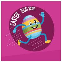 Fun Easter egg hunt contest. Easter festival with cute Easter eggs. Easter 2025 concept. Flat illustration. vector