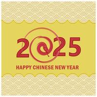 Chinese New Year 2025 with snake. Animal zodiac cartoon characters. Chinese New Year 2025 concept. Flat illustration. vector