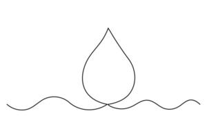 Continuous one line drawing water drop minimalist art vector
