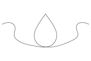 Simple yet elegant one line drawing of a water drop vector