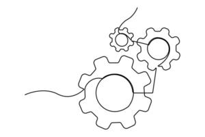 Minimalist one line setting icon outline drawing vector
