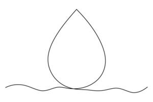 Continuous one line drawing water drop minimalist art vector