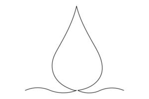 One line minimalist water drop design for digital art vector