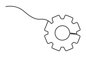 Continuous single line of setting symbol of isolated on white background vector