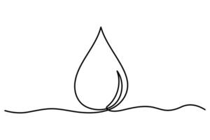 Continuous line drawing of drop. Water drop line icon. rain drop icon. illustration vector