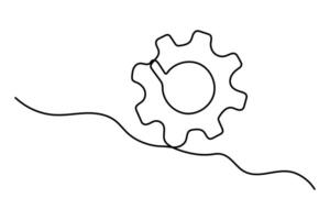 Continuous one line drawing setting icon minimalist art vector
