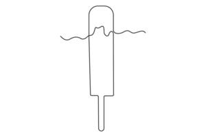 Ice cream bar continuous one line drawing illustration vector