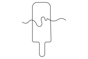 Ice Cream Continuous One line drawing Illustrations and art design vector
