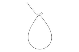 Continuous one line drawing water drop, rain drop line sign line art illustration vector