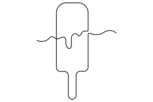 Artistic one line ice cream cones minimalist designs for summer vibes vector
