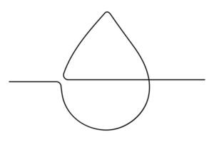 Minimalist water drop line drawing for graphic design vector