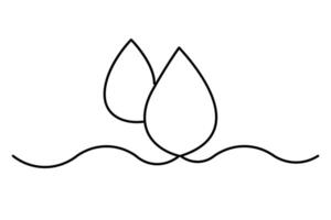Single line art water drop minimalistic design vector